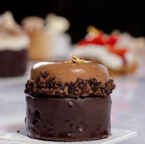 Chocolate Cake with  caramel topping.