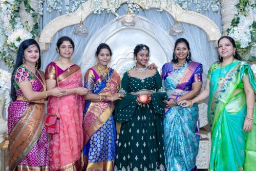 A group of Mom's celebrating a Indian Puberty.